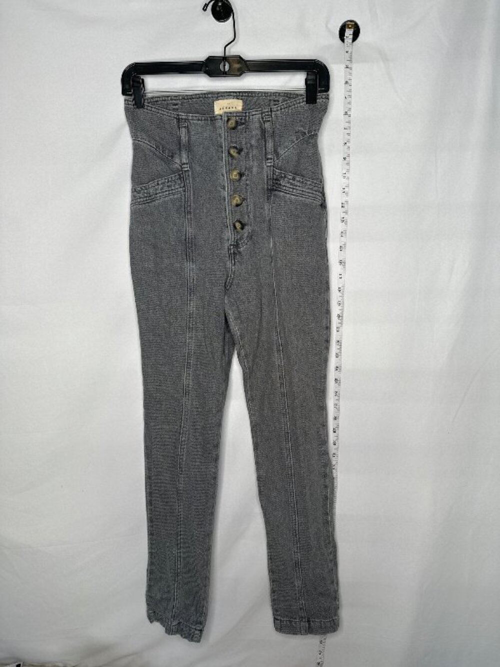 Sezane Sézane High-Waisted Button Fly Serge Jeans 2 High Waisted Button Fly